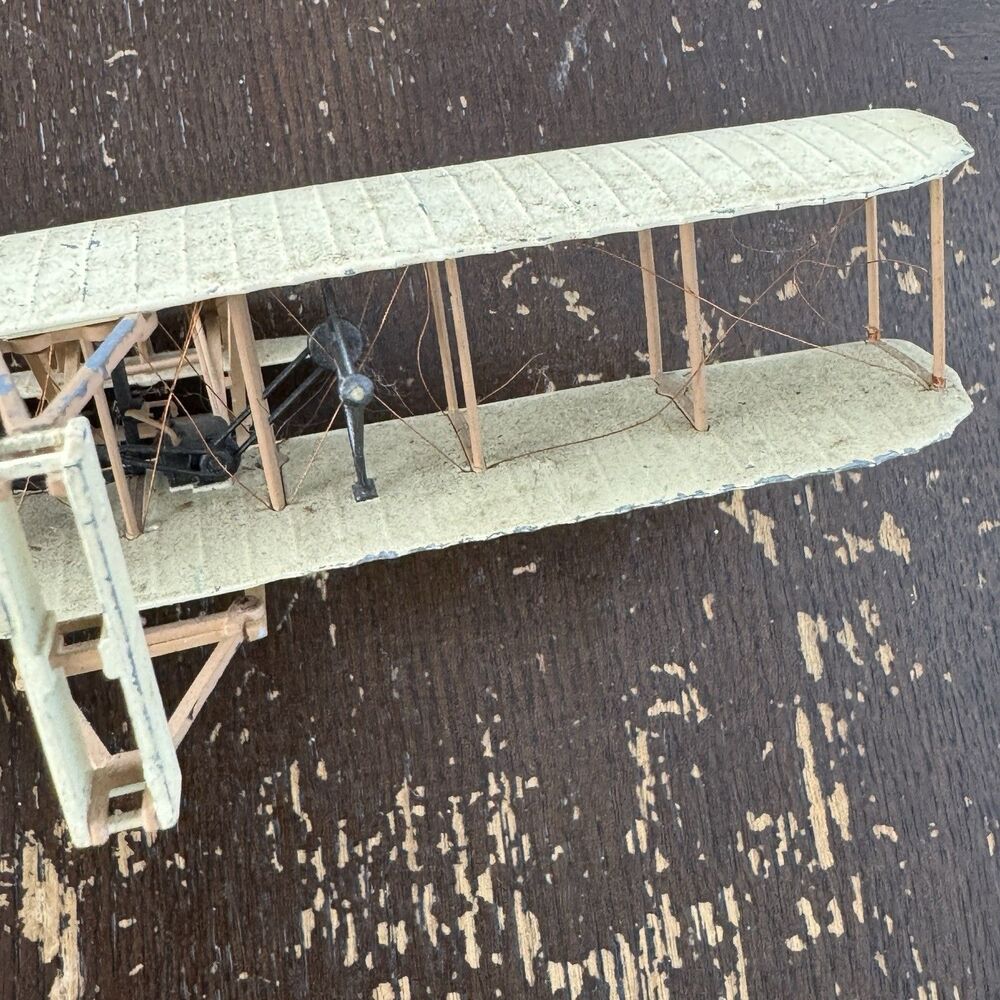 Vintage Wright Brothers Kitty Hawk Scale Die Cast Metal Airplane 7” Wingspan - Picture 3 of 9